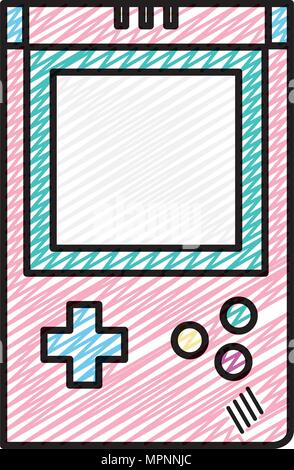doodle tetris handheld videogame console simulador vector illustration Stock Vector