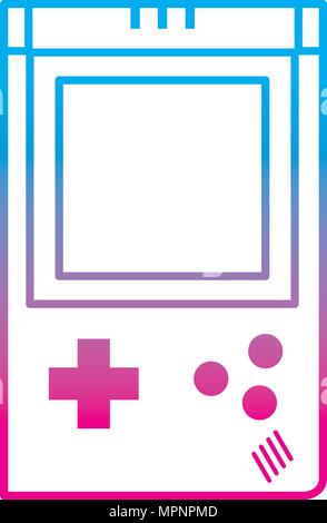line tetris handheld videogame console simulador vector illustration ...