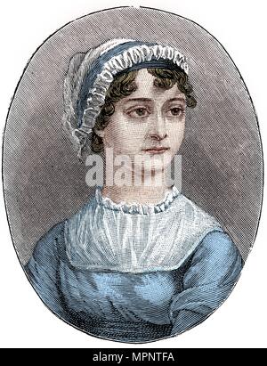Jane Austen (1775-1817), English novelist. Artist: Unknown. Stock Photo