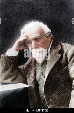 Robert Browning, English poet and playwright, late 19th century.  Artist: W H Grove. Stock Photo