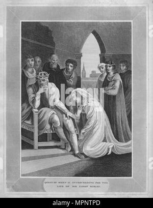 'Queen of Richard II. Interceeding for the Life of Sir Simon Burley', 1838. Artist: Unknown. Stock Photo