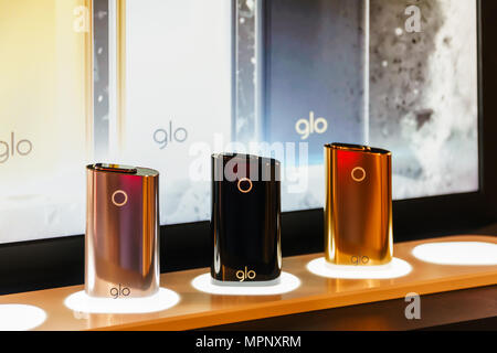 BUCHAREST, ROMANIA - MAY 18, 2018: GLO Battery Powered Tobacco Stick Is A Heat Not Burn Product Launched By British American Tobacco In 2016 Stock Photo