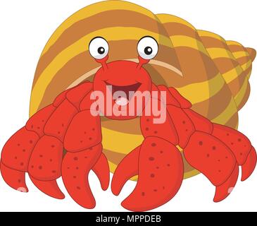 Cartoon hermit crab Stock Vector