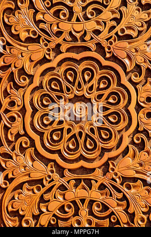 Background pattern from elaborate wood carving Stock Photo