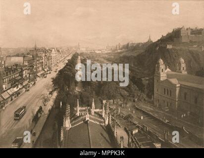 'Edinburgh, Looking Towards Calton Hill, from the West End of Princes Street', 1902. Artist: Unknown. Stock Photo