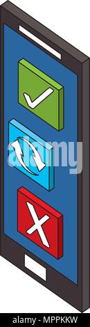 smartphone device with buttons isometric icon vector illustration design Stock Vector