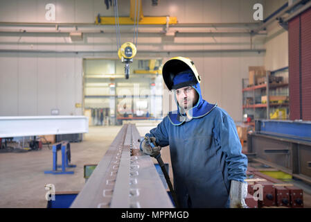 Portrait of welder in factory Stock Photo