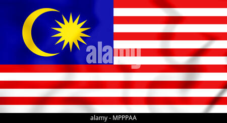 3D Flag of Malaysia. 3D Illustration. Stock Photo