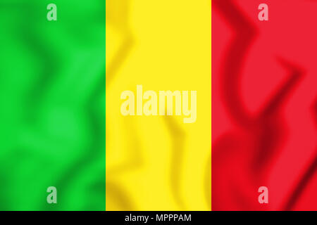 3D Flag of Mali. 3D Illustration. Stock Photo