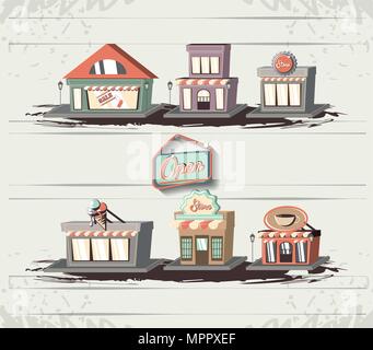 retro store style set icons vector illustration design Stock Vector