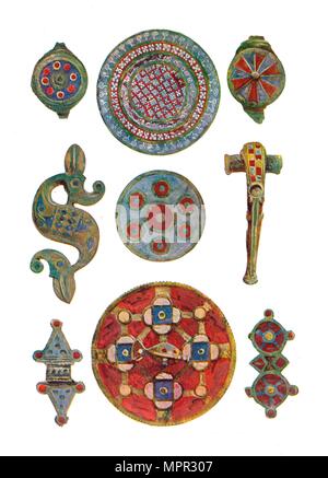 'Romano-British Enamelled Ornaments (British Museum)', 1st-2nd century, (1902). Artist: Unknown. Stock Photo