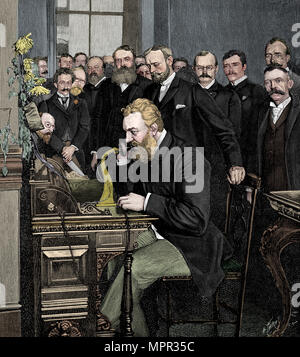 Alexander Graham Bell (1847-1922), Scottish-born American inventor. Artist: Unknown. Stock Photo