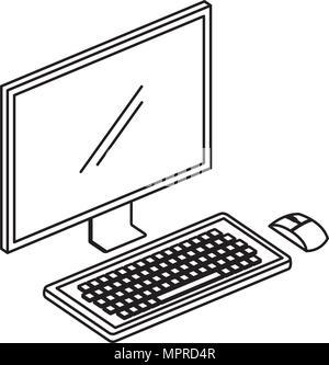 desktop computer isometric icon Stock Vector