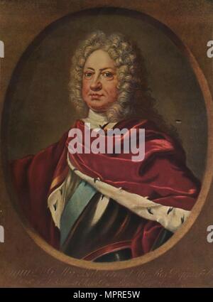 'George II, King of England', 1721-1724, (1913). Artist: Jacob Christoph Le Blon. Stock Photo