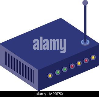 router device isometric icon Stock Vector