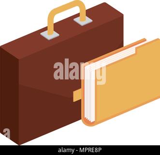 portfolio briefcase with folder isometric Stock Vector