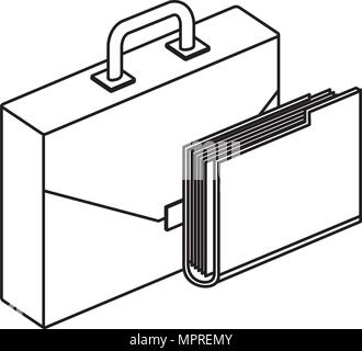 portfolio briefcase with folder isometric Stock Vector