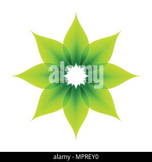 Beautiful Geometric Flower Shape Vector Symbol Graphic Logo Design Stock Vector