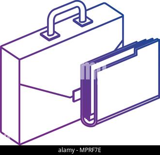 portfolio briefcase with folder isometric Stock Vector