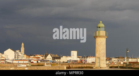 Lighthouse in Saint-Gilles-Croix-de-Vie, Vendée, France Stock Photo