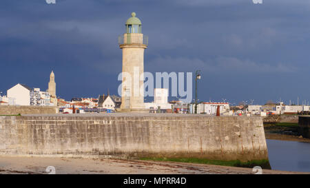 Lighthouse in Saint-Gilles-Croix-de-Vie, Vendée, France Stock Photo