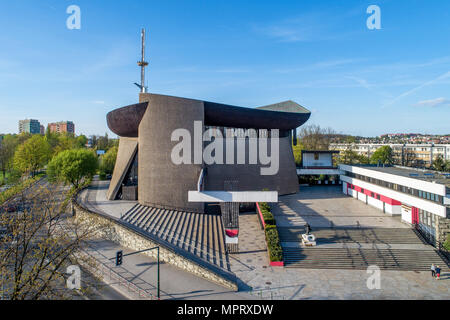 The church Arka Pana (Lord’s Ark) in Cracow, Poland. Built in then communist but deeply Catholic Poland in 1967 in proletarian district Nowa Huta (New Stock Photo