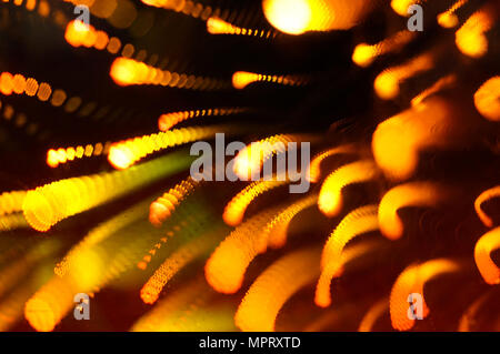Shining light bulb with firework effect. Abstract background, closeup photo Stock Photo