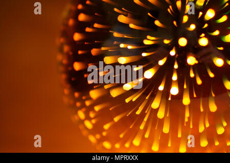Shining light bulb with firework effect. Abstract background Stock Photo