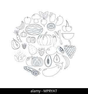 Healthy food icons Stock Vector