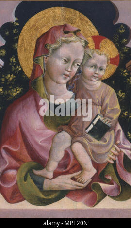 Virgin and Child with Book, 15th century. Stock Photo