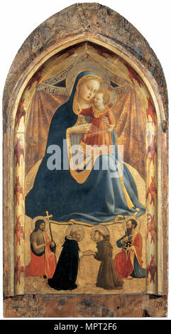 Madonna of Humility (Madonna dell'Umiltà) with Saints, ca 1429. Stock Photo