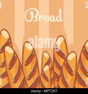 Delicious breads cartoons Stock Vector