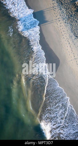 Aerial view of a beach in tuscany, italy in the morning, Stock Photo