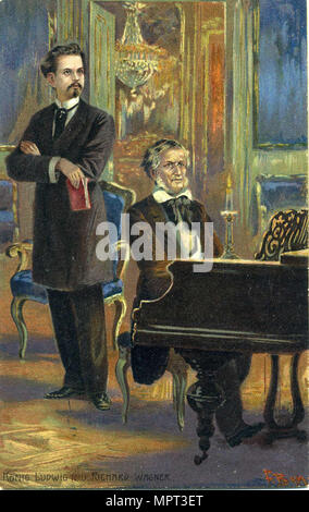 Richard Wagner and King Ludwig II, c. 1900. Stock Photo