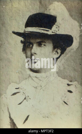 Portrait of Ludwig II of Bavaria (1845-1886) with a hat. Stock Photo