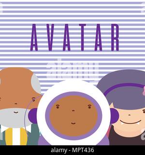 Funny avatar cartoons Stock Vector