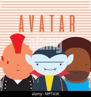 Funny avatar cartoons Stock Vector
