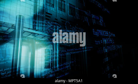 Computer hacker secret attack on bank network Stock Photo