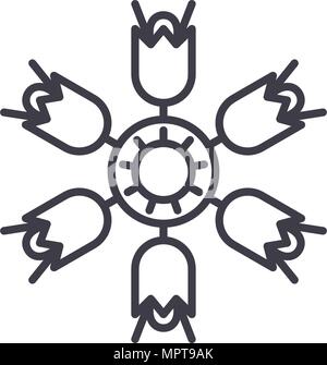 Campanula line icon concept. Campanula flat vector sign, symbol, illustration. Stock Vector