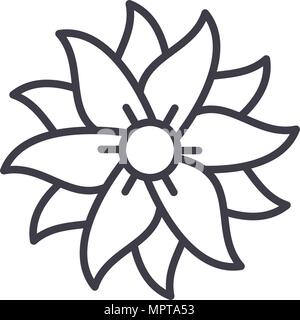Petunia line icon concept. Petunia flat vector sign, symbol, illustration. Stock Vector