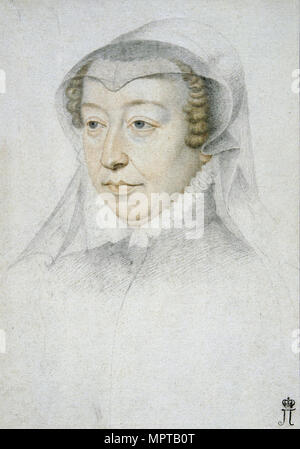 Portrait of Catherine de' Medici (1519-1589). Stock Photo