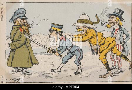 Caricature of Russo-Japanese War Stock Photo - Alamy