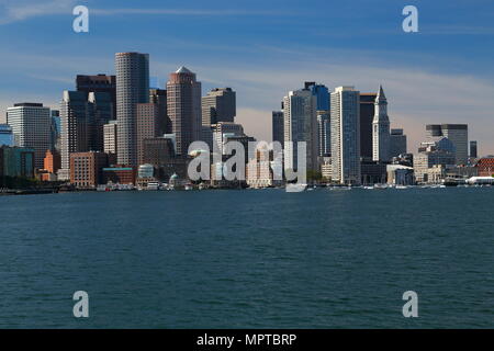 View from Boston Harbour on City Skyline, Boston, Massachusetts, USA Stock Photo