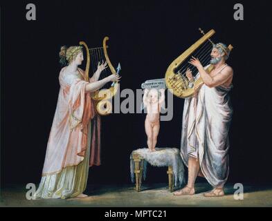 Erato and Pindar. Stock Photo