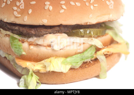 Tasty Big burger isolated on a white background Stock Photo