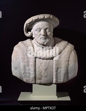 Bust of Henry VIII, early 17th century. Artist: Unknown. Stock Photo