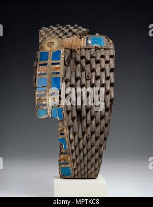 Fragment of a royal wig sculpted in wood, XVIIIth - XIXth Dynasty (c1540 BC-c1190 BC). Artist: Unknown.