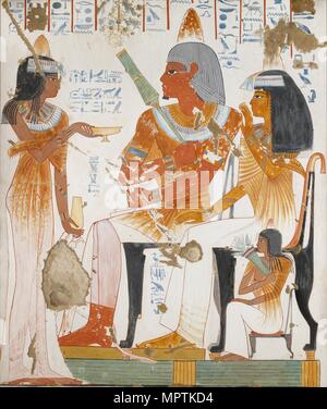Copy of wall painting, private tomb 181 of Nebamun and Ipuky, Thebes, 20th century. Artist: Anna (Nina) Macpherson Davies.