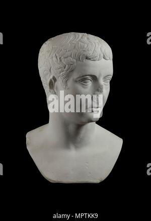 Portrait head of Tiberius, cAD 14. Artist: Unknown. Stock Photo