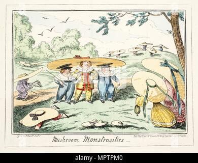 Mushroom Monstrosities, 1835. Stock Photo